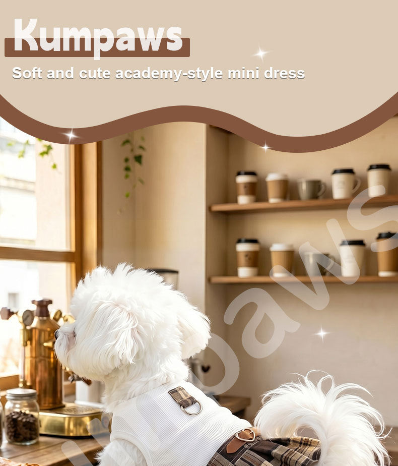 Plaid pleated pet dress - new autumn/winter collection - preppy style dog clothes - pet dress - halloween