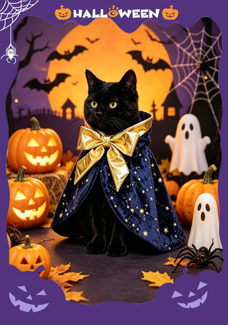 Customized funny costumes cross-border halloween pet wizard cloak dog halloween costume cat party costume