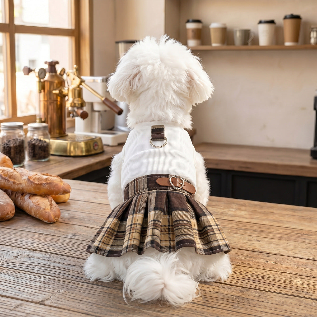 Plaid pleated pet dress - new autumn/winter collection - preppy style dog clothes - pet dress - halloween