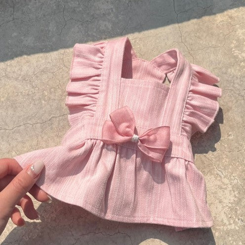2026 new dog dress - spring/summer lightweight breathable panda & meow lace halter princess dress - pet apparel