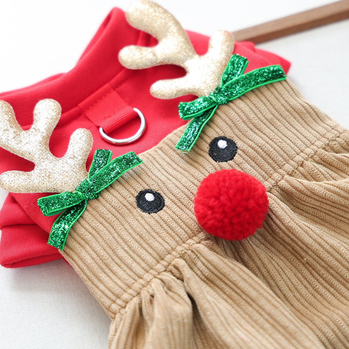 Petcircle pet circle 2026 fall/winter new pet apparel - in-stock wholesale christmas gold antler dress