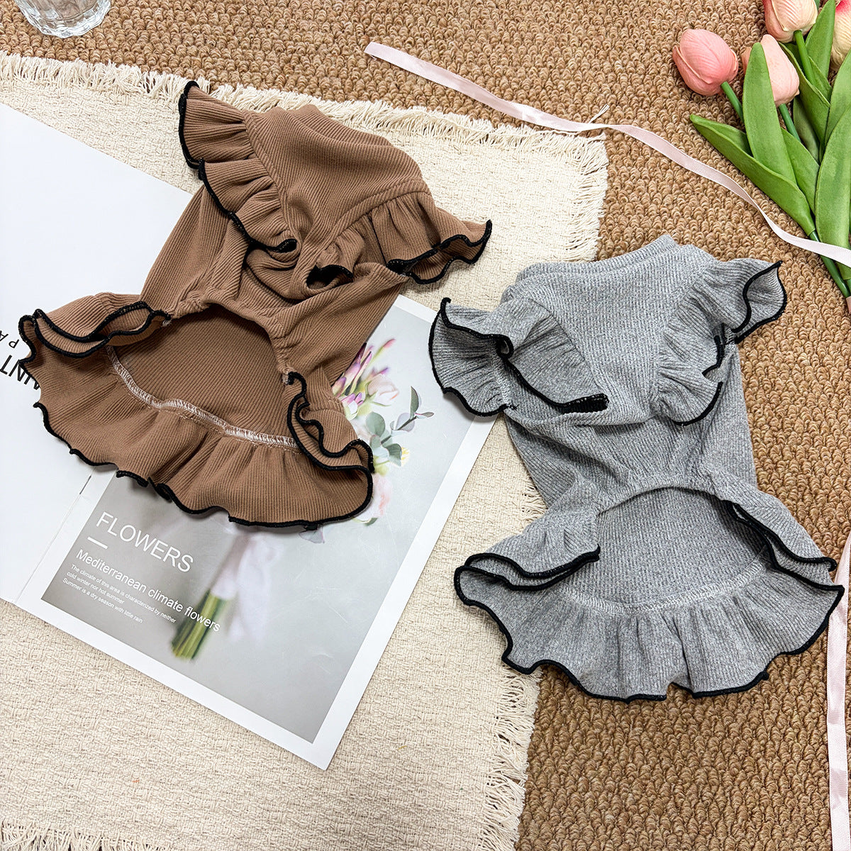 Princess style small dog french fighting dress up skirt teddy princess skirt pet fall and winterheattech skirt pet dog dress
